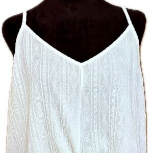SHEIN White Asymmetrical Sleeveless Tank Top
